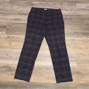 J. Jill Women's Premium Bi-Stretch Plaid Tapered Ankle Pants Size 8